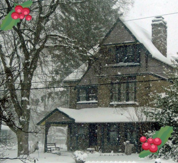snowy house